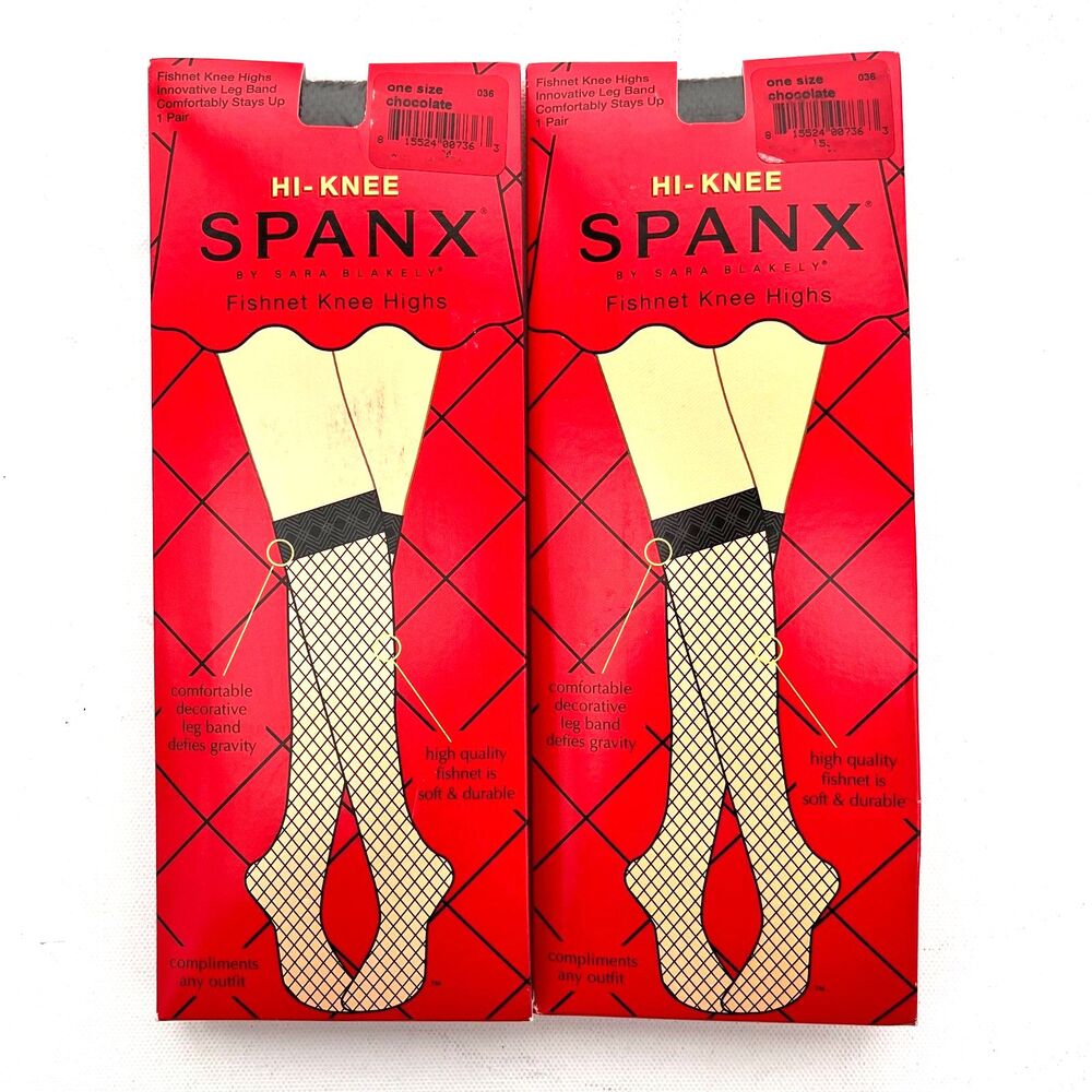 SPANX Hi-Knee Fishnet Knee-Highs by Sara Blakely – Chocolate (2 Pairs) NWT‎